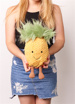 Recommend for years one and over. Great kid's gift. Perfect night time companion. Pineapple lover's dream!. Meet This Amuseable Pineapple, with all the cuteness and charm of a stuffed toy with the added bonus of looking like a luscious pineapple to boot! This bundle of fruity joy is made from soft and durable materials guaranteed to keep a smile on your little one's face every time they see it! They'll simply love roughing up the soft, fluffy hair and rubbing the tender textured belly and you never know, may get them loving fruit that little bit more! Put a smile on the face of a little one or just a pineapple lover in your life today!